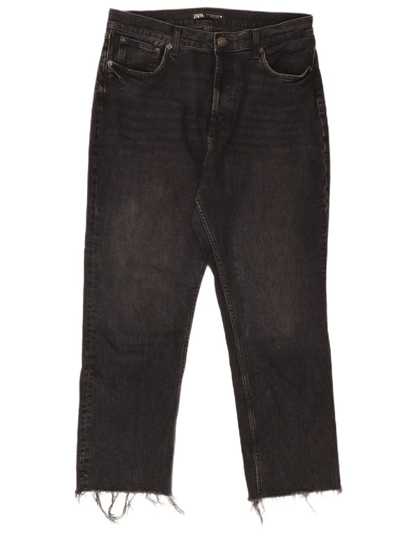 Blugi tăiați pentru femei cu talie înaltă Zara EU 44 XL W34 L25 bumbac negru