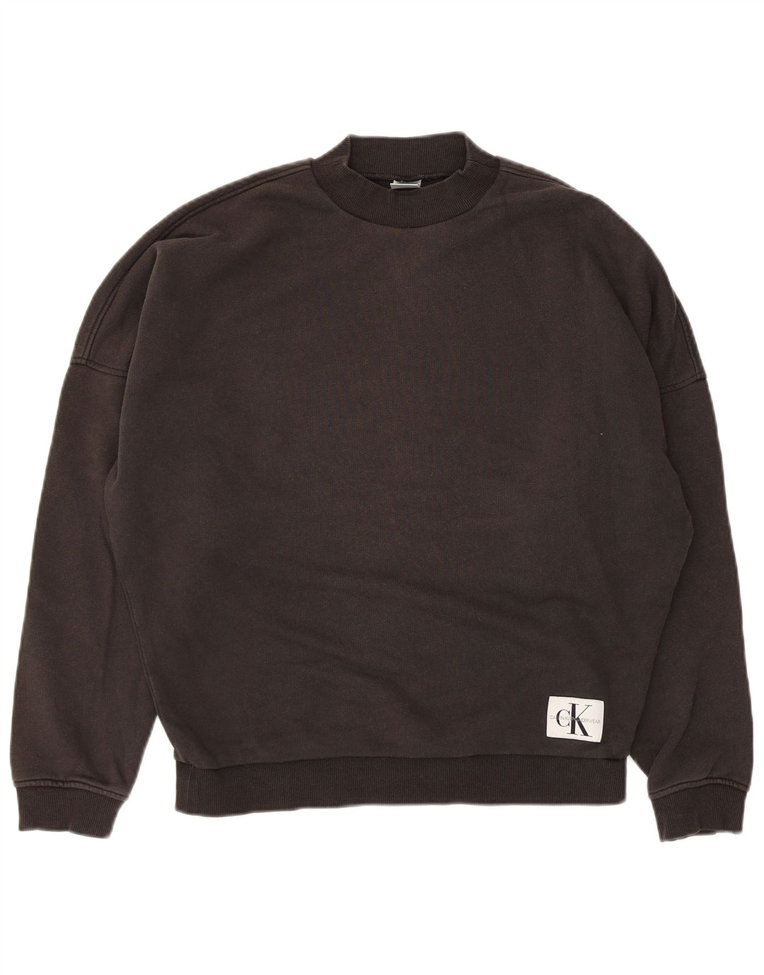 Calvin Klein Pulover supradimensionat pentru femei UK 10 Bumbac negru mic