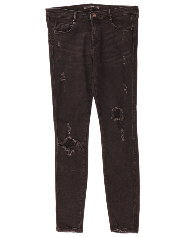 Blugi skinny distressed pentru femei Zara EU 38 Mici L28 L28 Negri