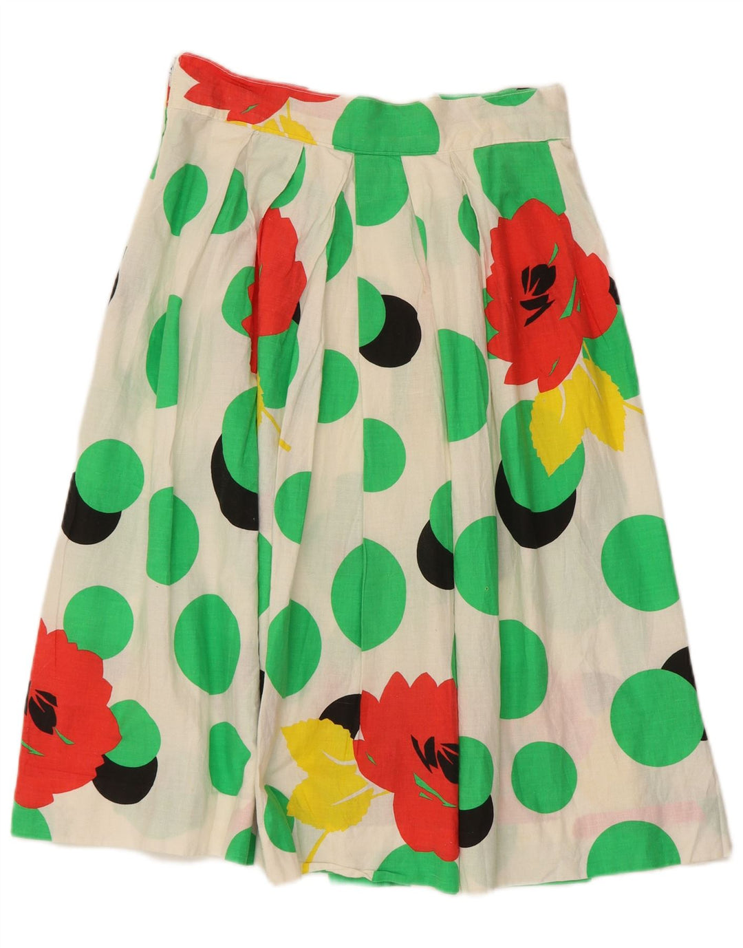 Fustă A-Line pentru femei Vintage W28 Medium White Floral