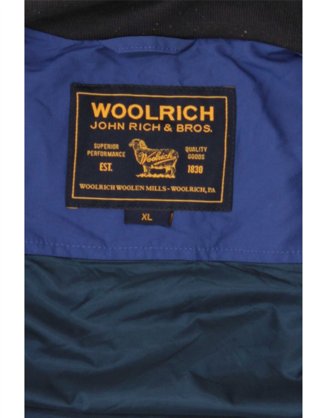 Jachetă Windbreaker pentru bărbați Woolrich UK 42 XL Albastru din poliamidă color bloc