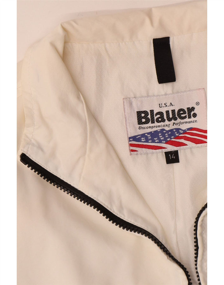 Jachetă Bomber Blauer Băieți 13-14 Ani Poliamidă Albă
