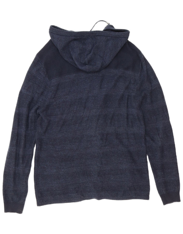 Pulover cardigan cu glugă Guess pentru femei UK 16 mare bumbac bleumarin