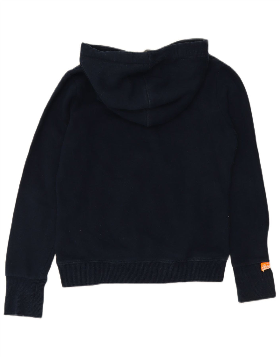 SUPERDRY Pulover cu glugă cu grafic pentru femei UK 14 Medium bleumarin Bumbac