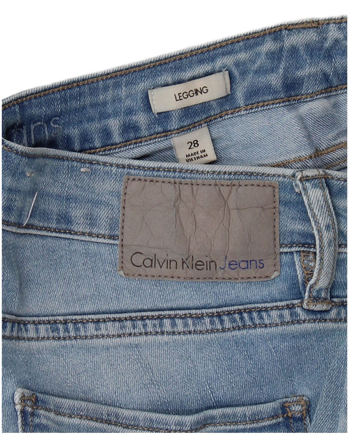 CALVIN KLEIN Blugi skinny cu jambiere pentru femei W28 L28 Albastru