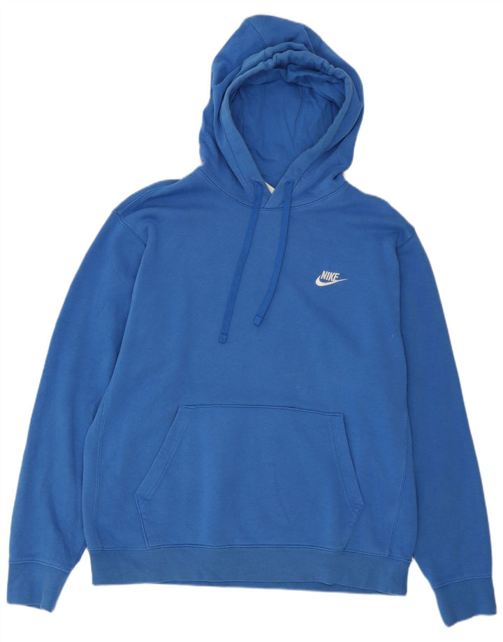 Pulover Nike pentru bărbați cu glugă, mare, albastru, bumbac