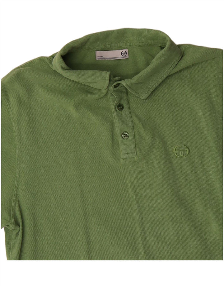 SERGIO TACCHINI Tricou polo pentru bărbați din bumbac verde mediu