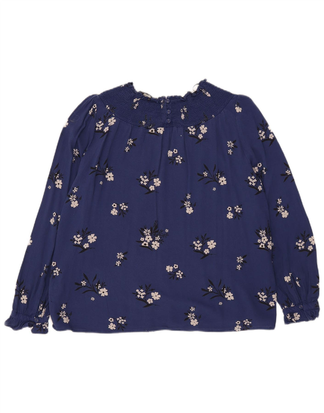 Bluză cu mânecă lungă pentru femei Marks & Spencer UK 12 Medium Bleumarin Floral