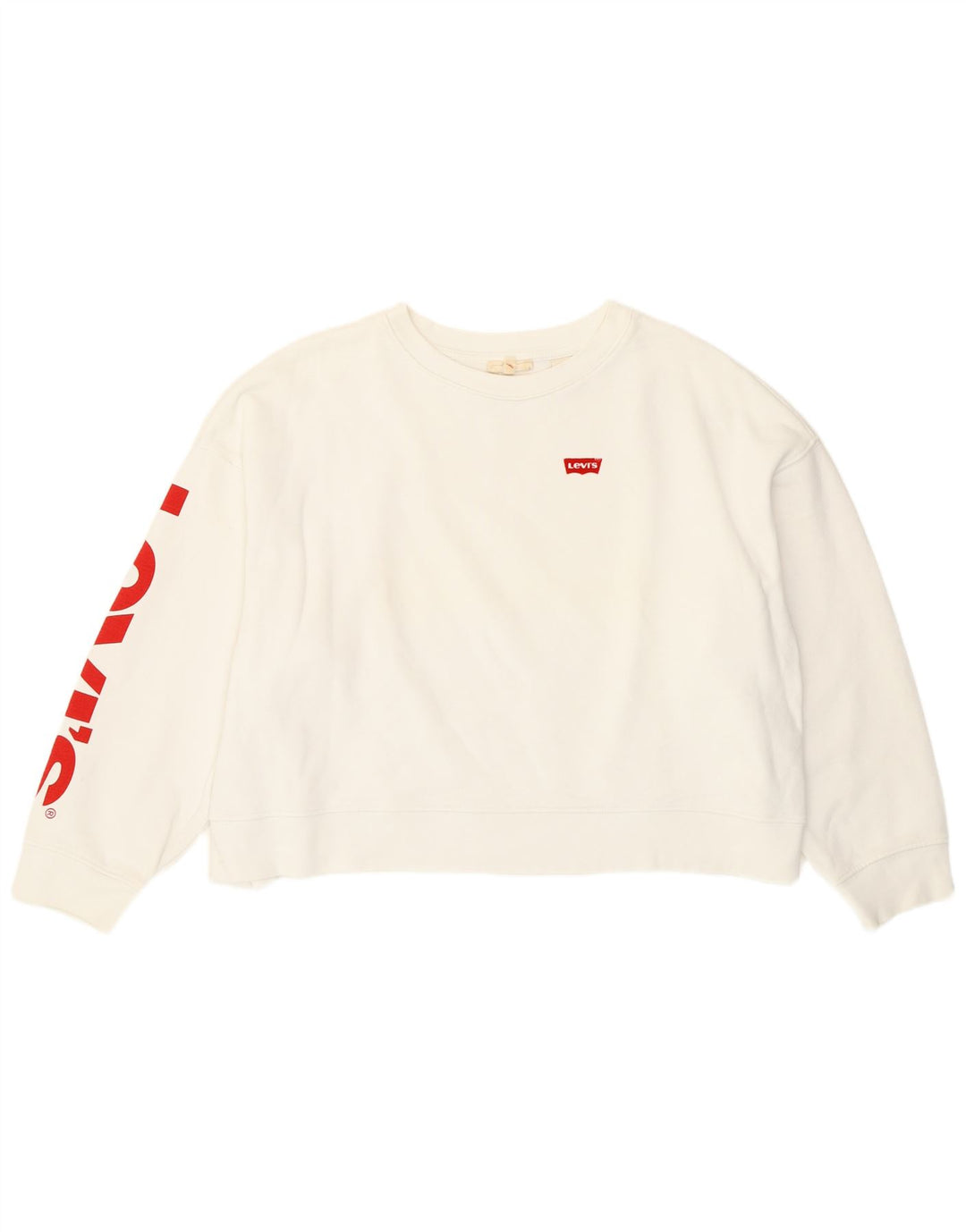 Pulover pentru femei Levi's Oversized Graphic Crop Pulover UK 10 Small White