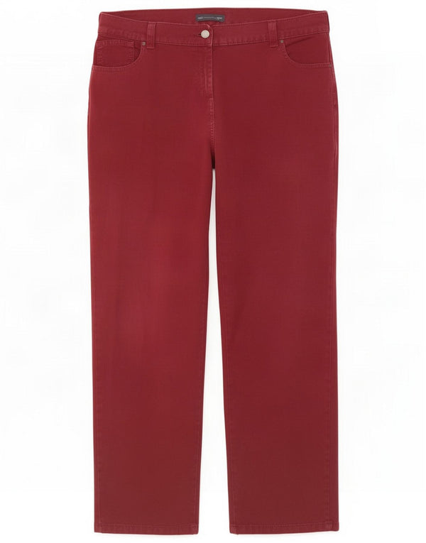 Marks & Spencer Pantaloni casual drepti pentru femei Marea Britanie 20 2XL W38 L28 Roșu