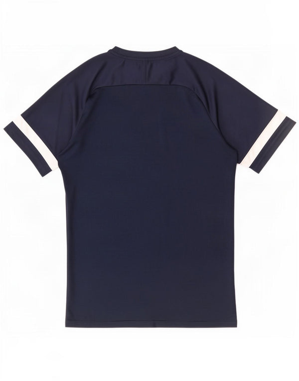 Nike Mens Dri Fit T-Shirt Top Large Navy Blue Colourblock Polyester