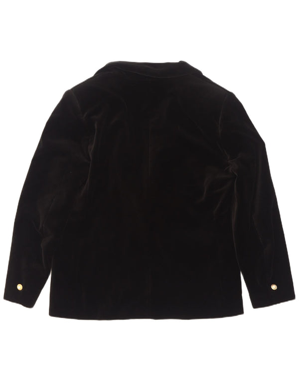 Jachetă vintage pentru femei din catifea cu 1 nasture IT 50 XL bumbac negru