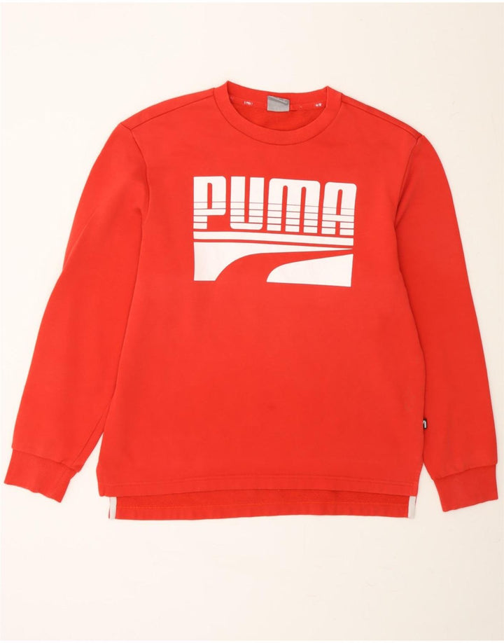 PUMA Mens Graphic Sweatshirt Jumper Small Red Cotton Vintage Puma and Second-Hand Puma from Messina Hembry 