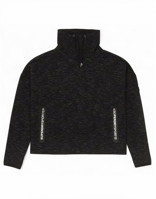 Pulover supradimensionat cu grafic Superdry pentru femei UK 2 2XS, negru, pete