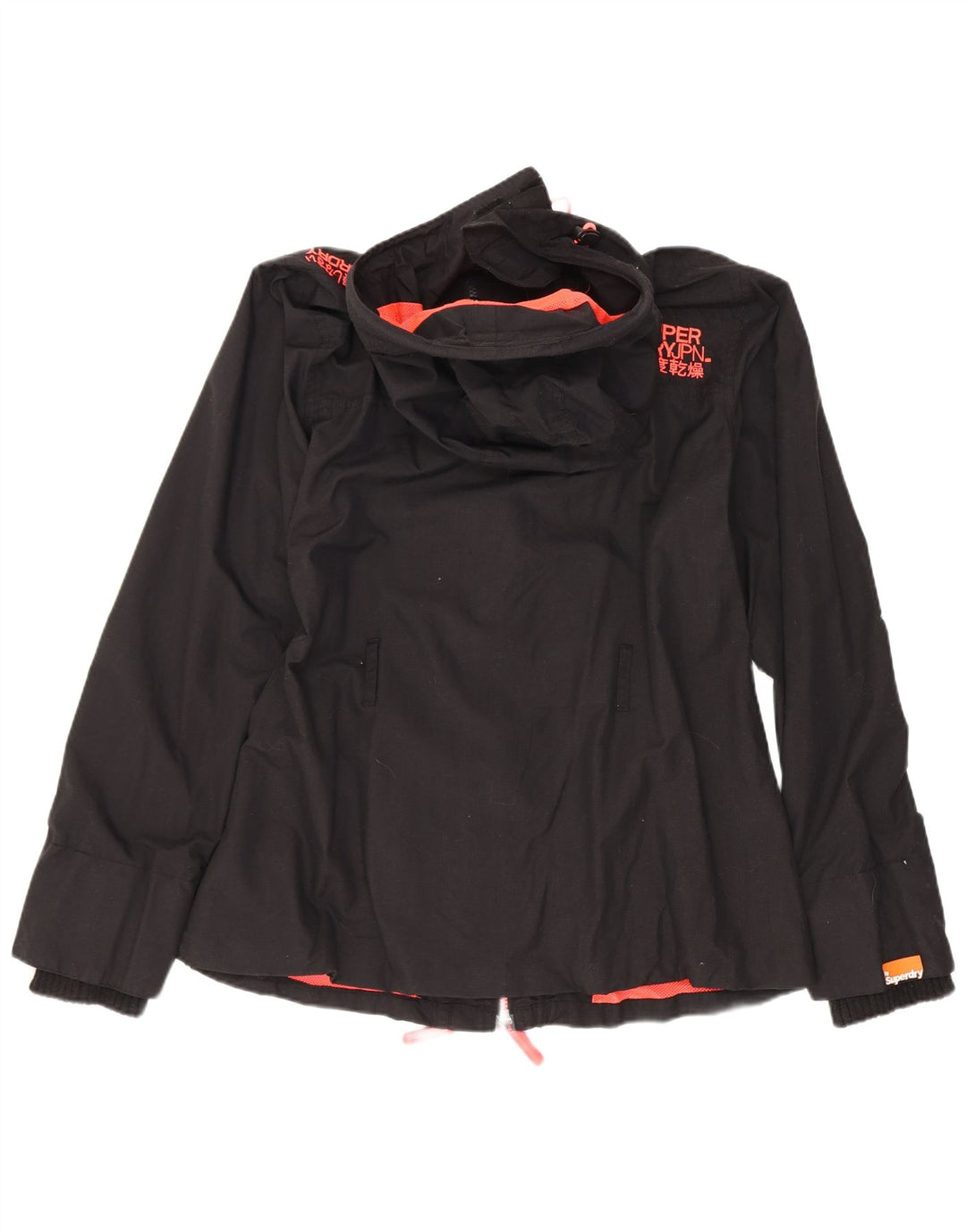Jachetă de ploaie cu glugă The Windmac pentru femei Superdry UK 36 Poliester negru mic