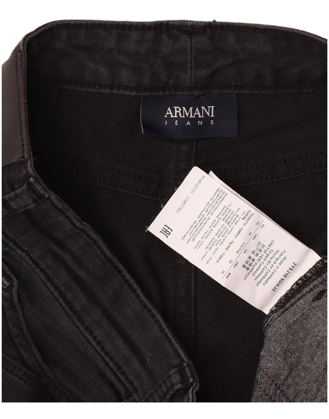 Blugi conici pentru femei ARMANI W29 L27 bumbac negru