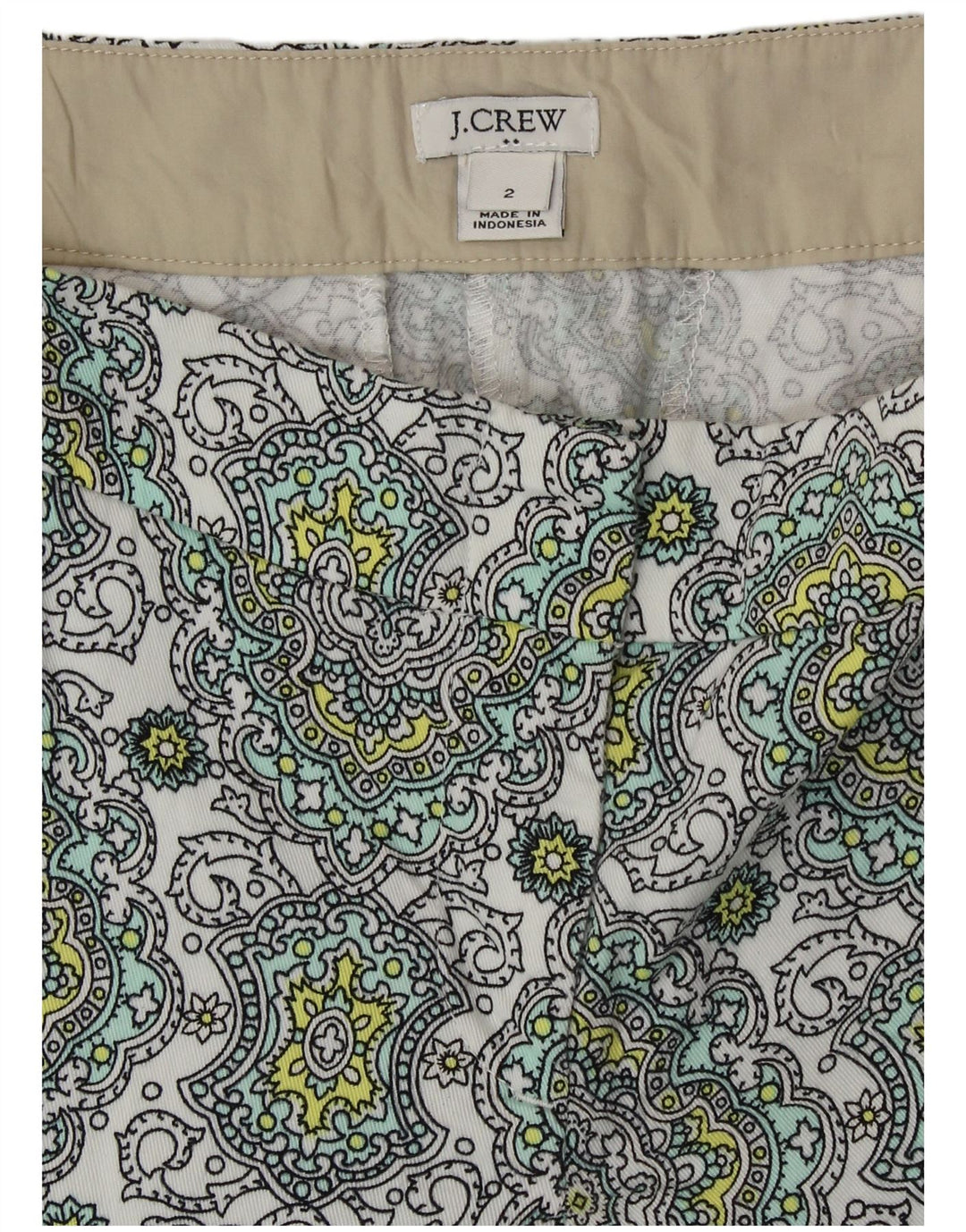 Pantaloni scurti chino pentru femei J. CREW US 2 XS W28 Bumbac Paisley multicolor