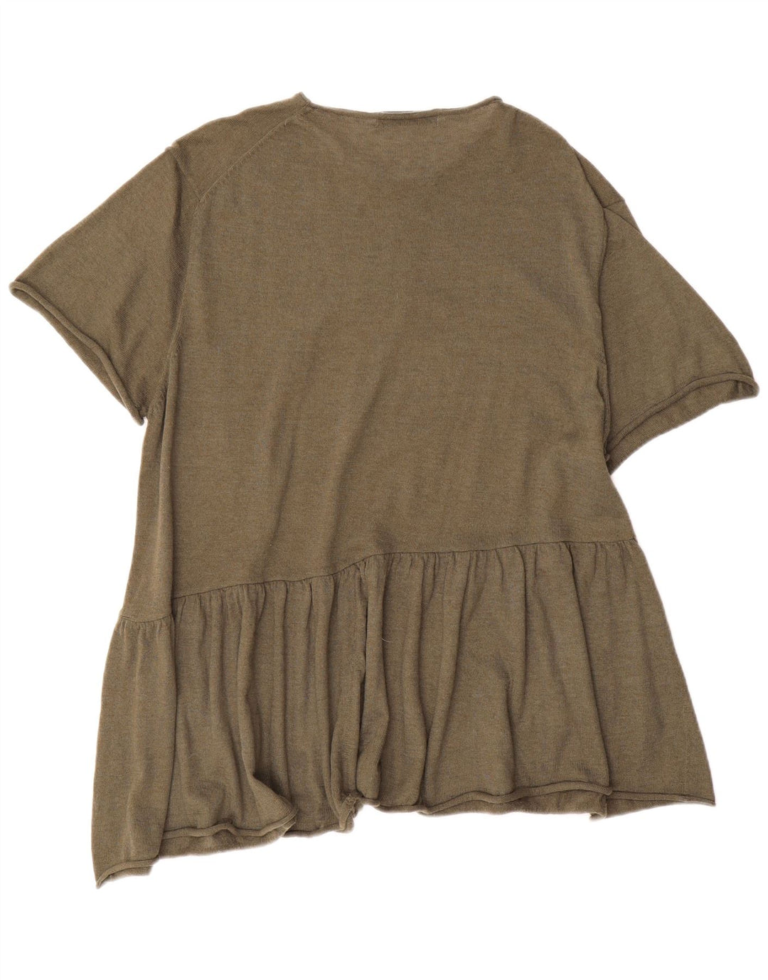 ZARA Rochie Jumper cu mâneci scurte supradimensionate pentru femei UK 14 Medium Khaki