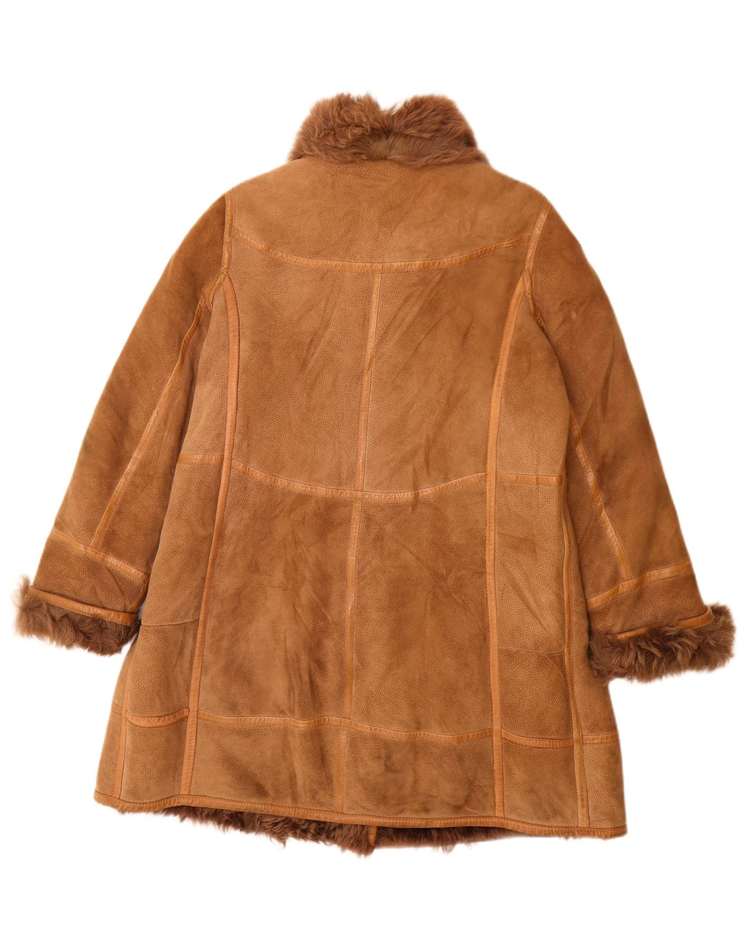 Palton pentru femei VINTAGE din shearling UK 16 mare maro imprimeu animal