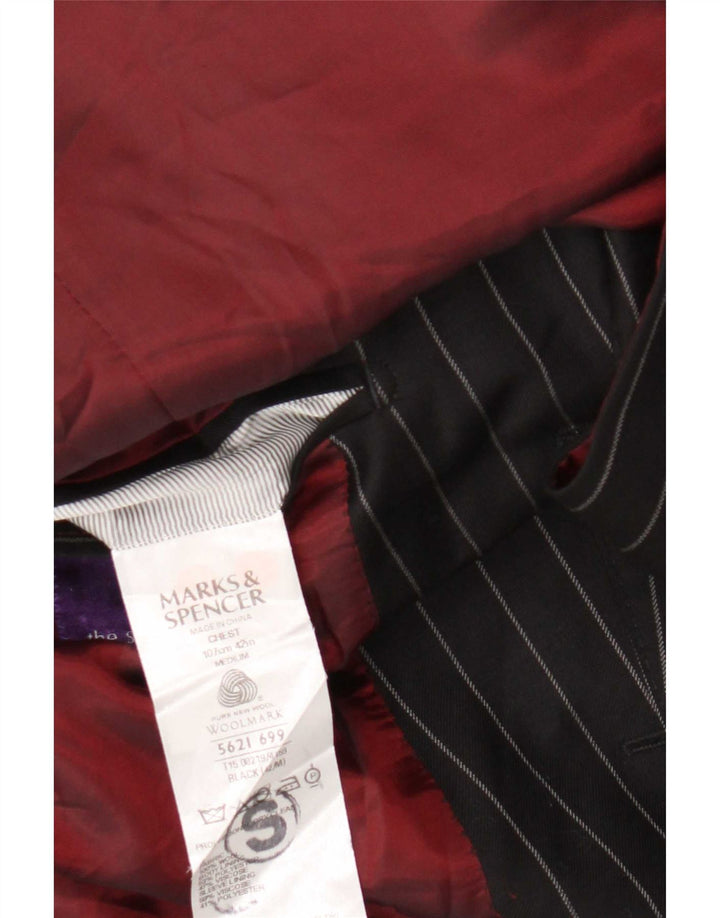 Jachetă pentru bărbați Marks & Spencer cu 3 nasturi, UK 42, mare, neagră, cu dungi