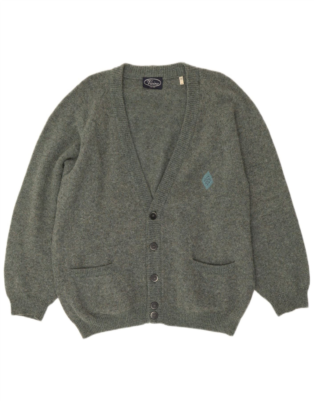 Pulover cardigan pentru bărbați VINTAGE IT 50 Lână verde medie
