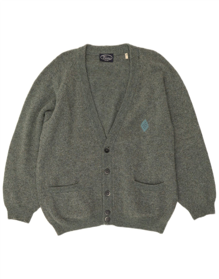Pulover cardigan pentru bărbați VINTAGE IT 50 Lână verde medie