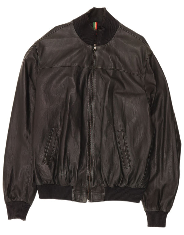 Jachetă de piele pentru bărbați John and Son's UK 38 Medium Black Leather