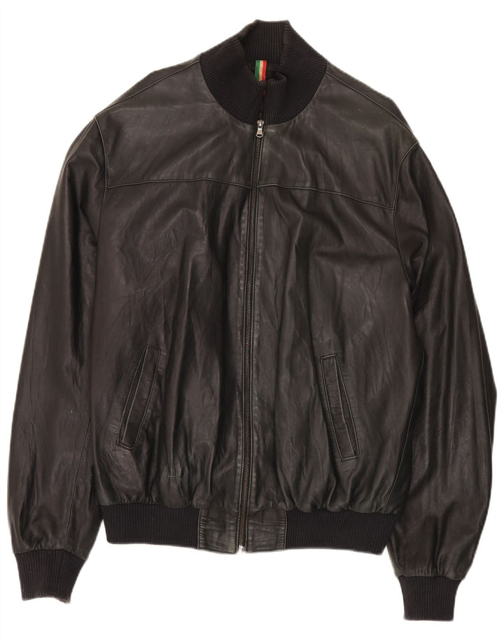 Jachetă de piele pentru bărbați John and Son's UK 38 Medium Black Leather