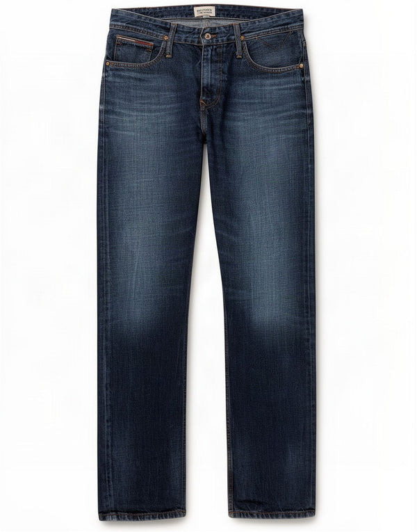 Tommy Hilfiger Jeans drepte pentru bărbați, cu ajustare normală, L34 L32, bumbac bleumarin
