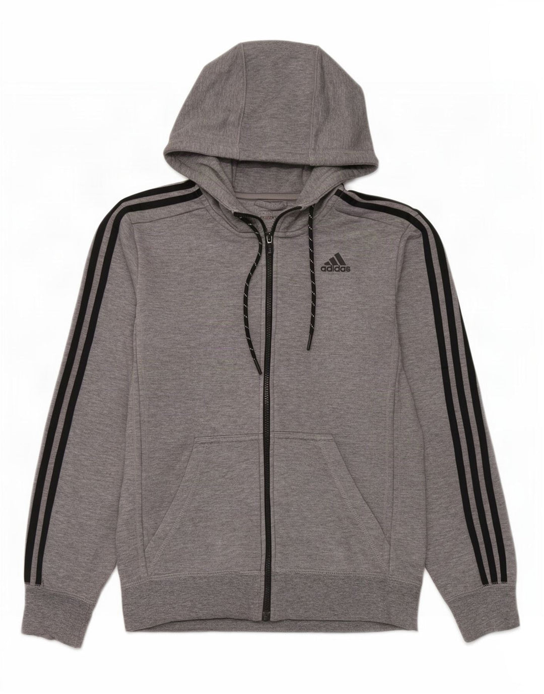 Pulover Adidas Climalite Zip pentru bărbați, poliester cu pături mici, gri