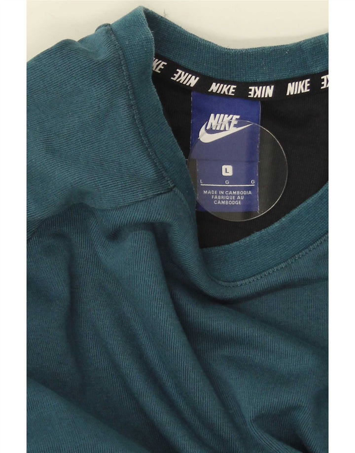 Hanorac pentru bărbați Nike Pulover mare albastru Colorblock