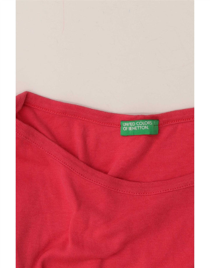 Top pentru femei Benetton cu mânecă lungă UK 12 Roz mediu