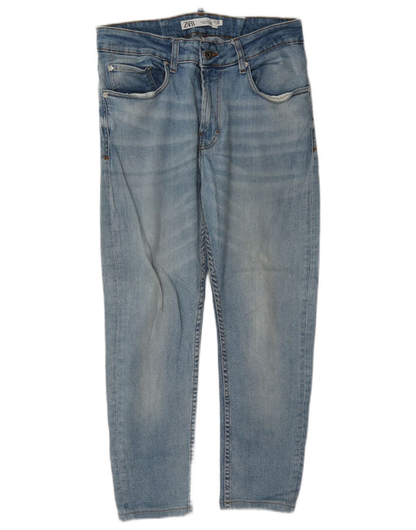 Zara Mens Cropped Slim Jeans EU 42 Large W30 L24 Blue