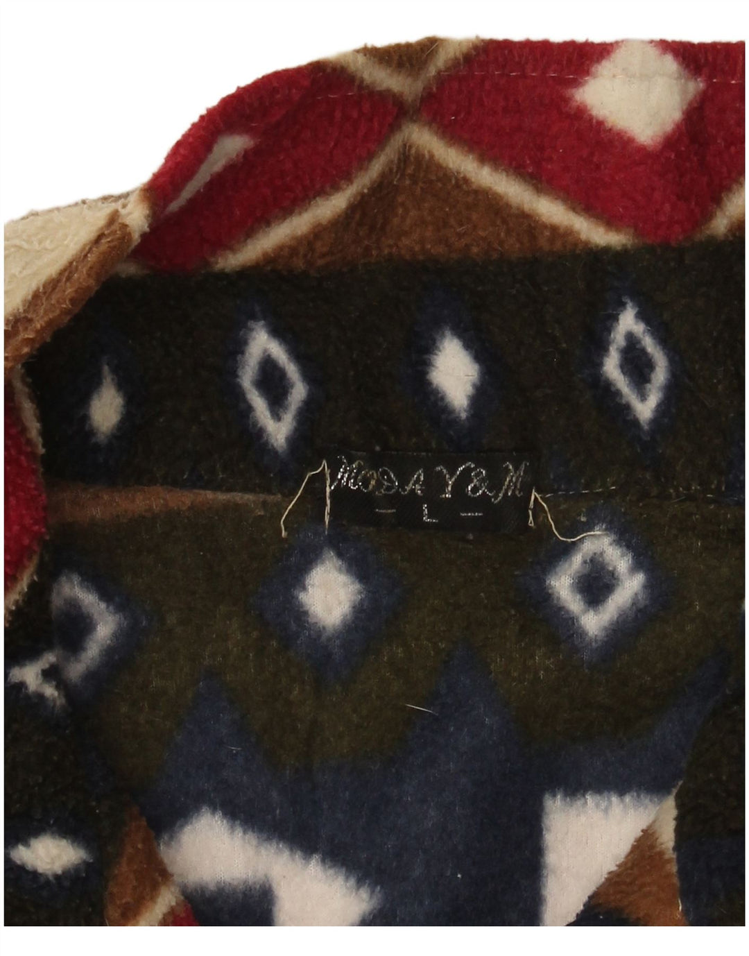 Jachetă din lână supradimensionată pentru femei VINTAGE UK 16 mare, multicoloră, geometrică