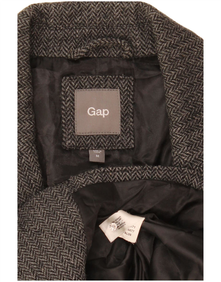Gap Mens 2 Button Blazer Jacket UK 38 Medium Grey Herringbone Wool