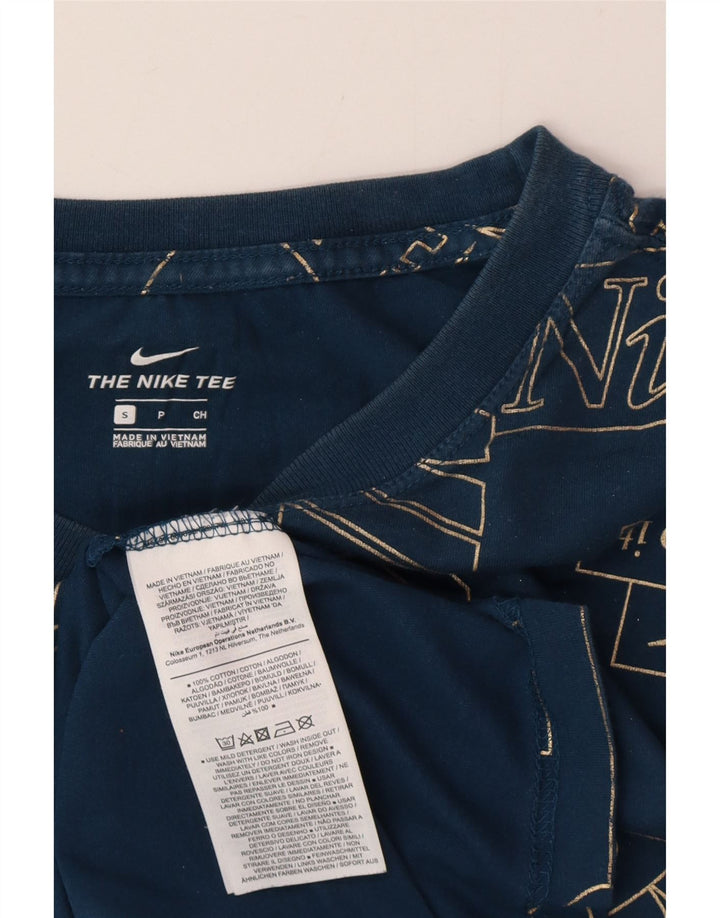 Tricou grafic Nike pentru bărbați Top mic din bumbac bleumarin