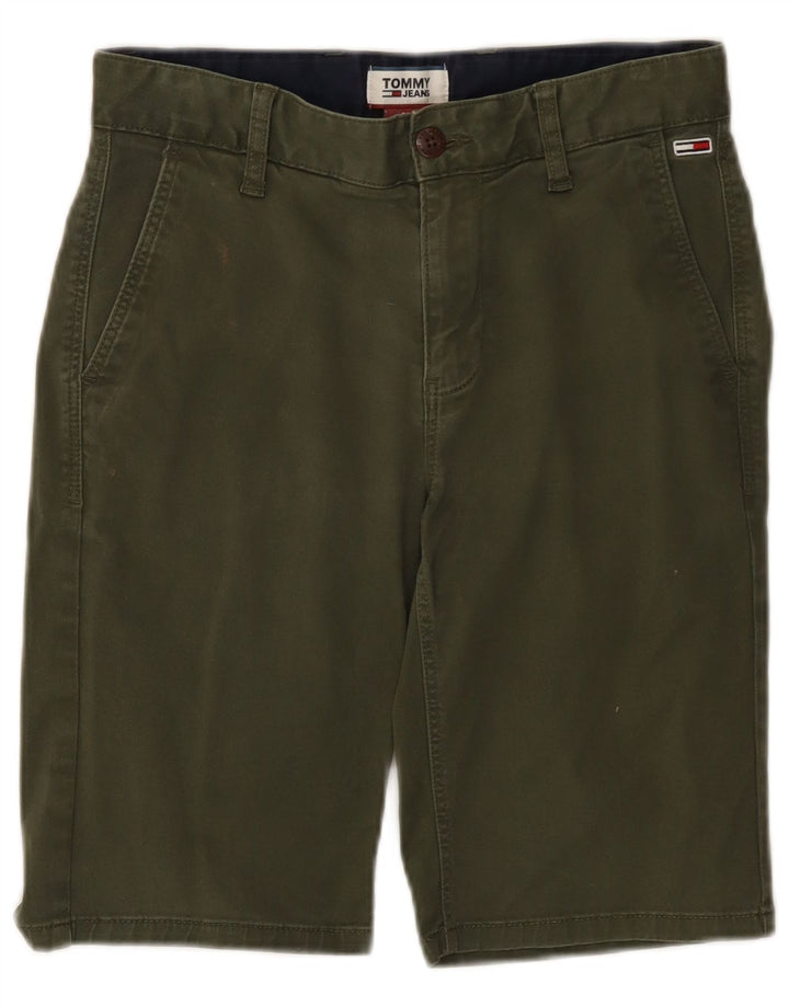 Pantaloni scurti chino TOMMY HILFIGER pentru femei W28 bumbac kaki mediu