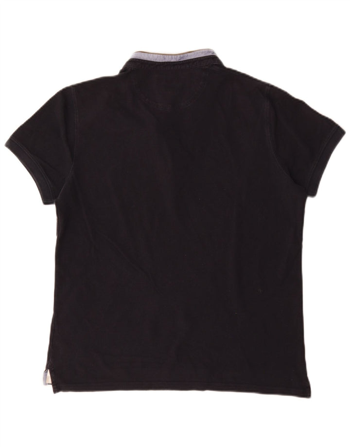 Cămașă polo Massimo Dutti pentru bărbați, bumbac color block, albastru bleumarin mediu