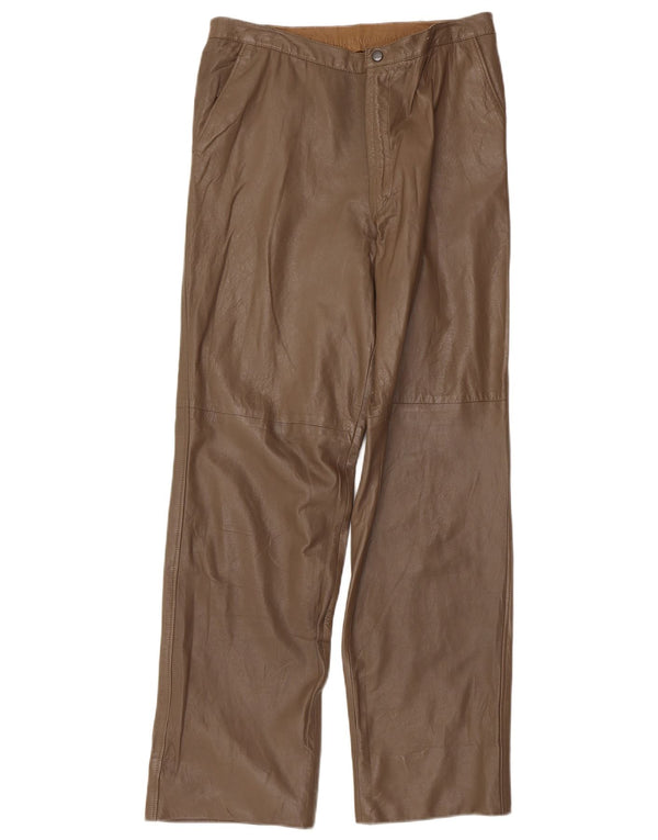 Vintage Womens Leather Trousers W32 L30 Brown