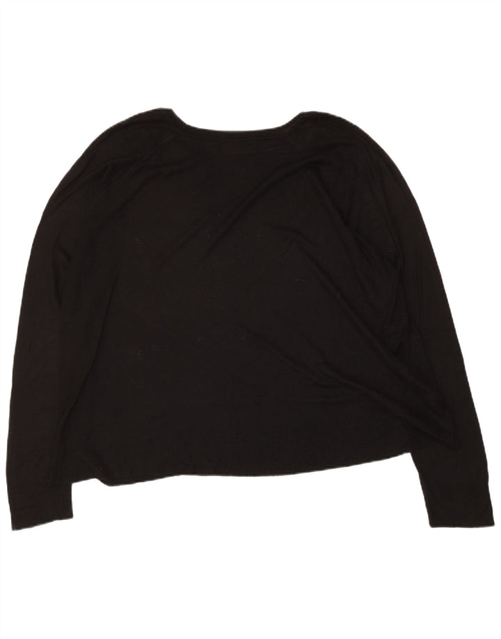Pulover pentru femeie cu gât de barcă Zara UK 14 Medium Negru