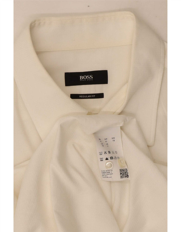 Cămașă pentru bărbați Hugo Boss Regular Fit Mărimea 41 Bumbac alb mare