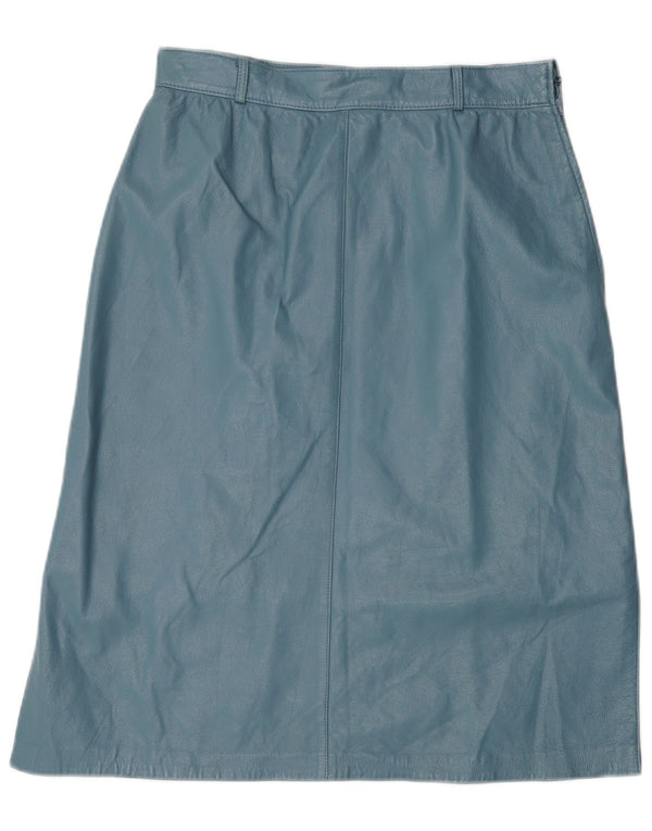 Fusta din piele vintage pentru femei W28 albastru mediu