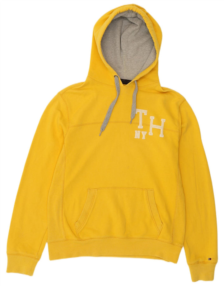 TOMMY HILFIGER Slim Fit Graphic Hoodie Pulover pentru bărbați din bumbac galben mare