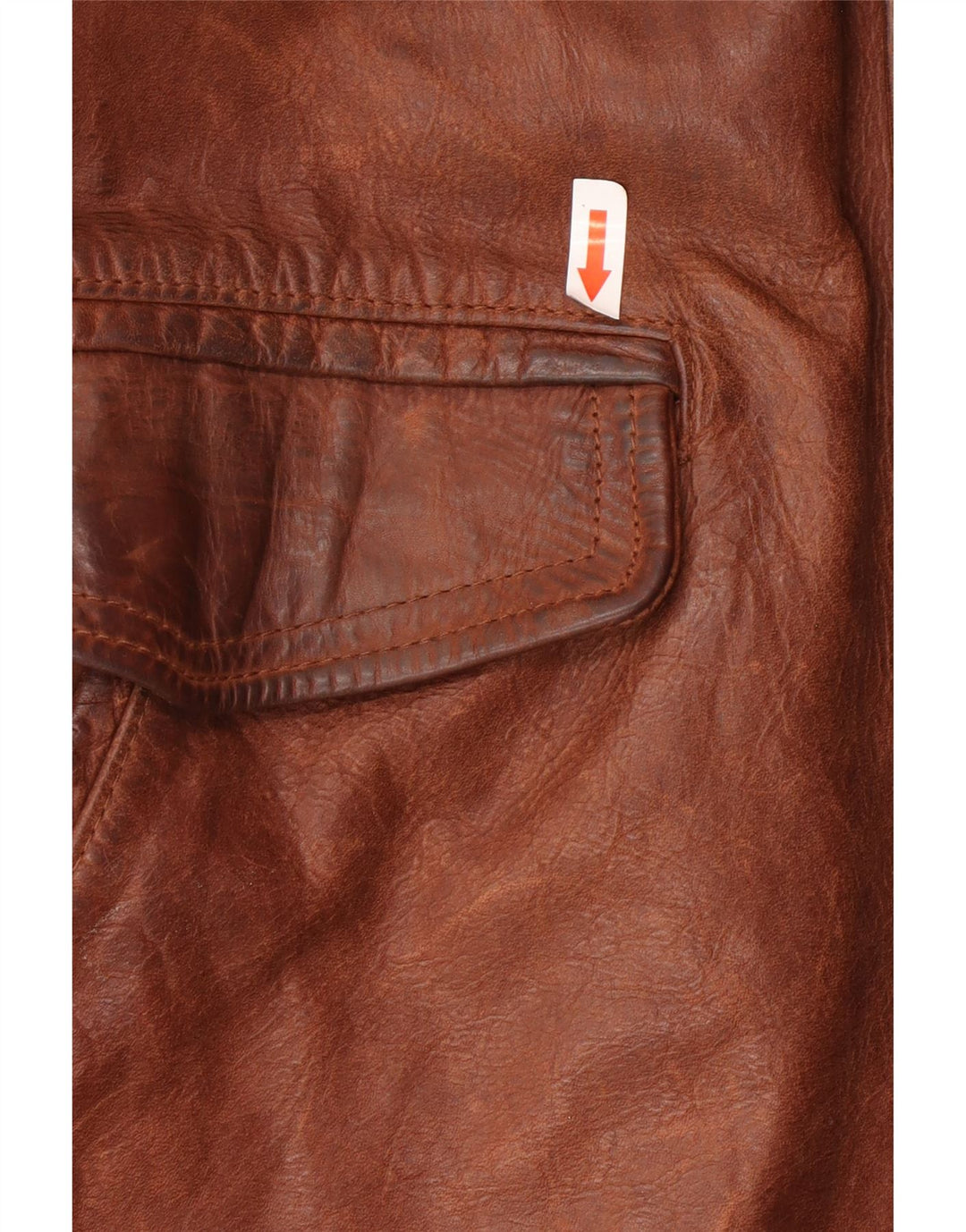 Jachetă de piele vintage pentru bărbați UK 40, mare, maro, din piele