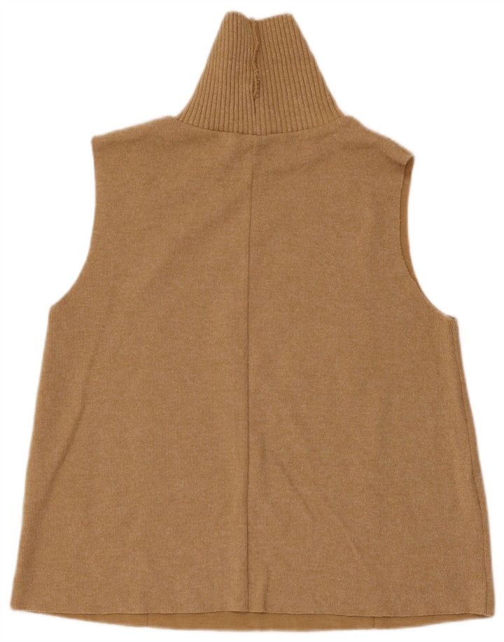Vest Vest Top Femei Zara UK 12 Medium Bej Bumbac