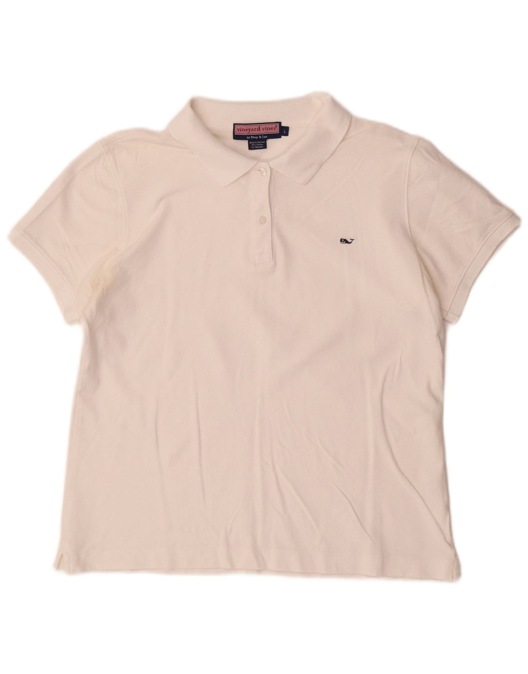 VINEYARD VINES Tricou polo pentru femei UK 16, mare, alb, bumbac