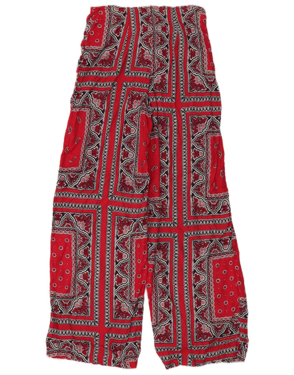 Pantaloni Egoiste Femei Talie Înaltă IT 40 Small W26 L30 Red Paisley