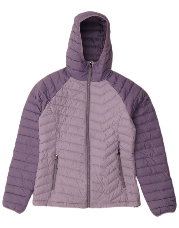 Jachetă căptușită cu glugă Columbia pentru femei UK 10 Small Violet Colorblock