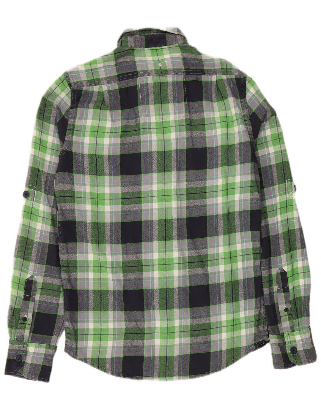 Cămașă de flanel pentru bărbați SUPERDRY, bumbac cu carouri verzi mici