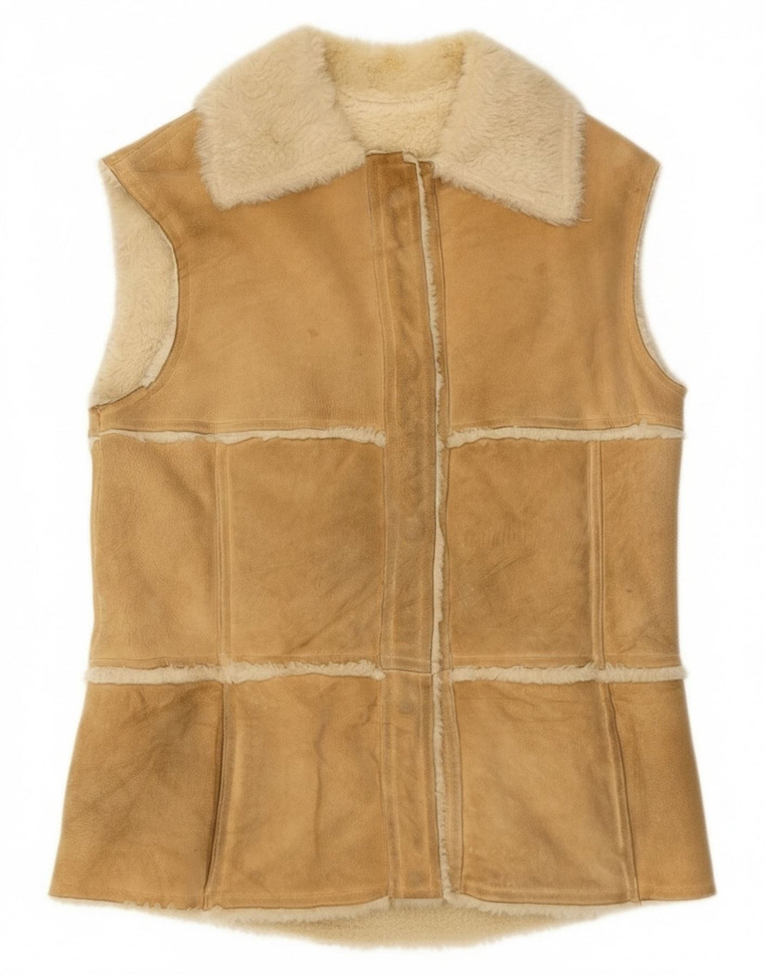 Gilet din shearling pentru femei Vintage IT 44 Medium Beige